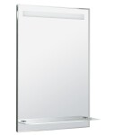 AQUALINE - Zrcadlo s LED osvětlením a policí 60x80cm, kolébkový vypínač ATH53