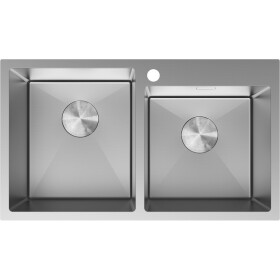 MEXEN - Xorin ocelový dřez 2-bowl 780 x 450 mm, nerez 6441782000-01