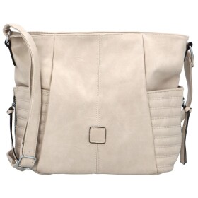 Trendy dámská koženková crossbody kabelka, Lisana, krémová