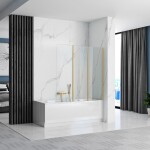 REA - Skládací vanová zástěna Agat-3 120 BRUSH GOLD REA-W2501