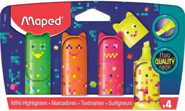 MAPED Zvýrazňovače Pixel Party Mini 4 ks (743602)