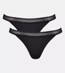 Dámská tanga GO Ribbed R Tanga C2P - BLACK - černé 0004 - SLOGGI BLACK M