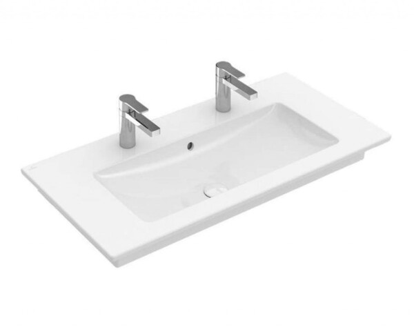 VILLEROY & BOCH - Venticello Umyvadlo nábytkové 100x50 cm, s přepadem, 2 otvory pro baterii, alpská bílá 4104AK01