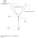 Ocelový náhrdelník se zirkony Enriqua - chirurgická ocel, hvězda, Zlatá 36 cm + 5 cm (prodloužení)