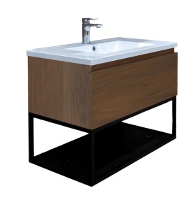 Koupelnová skříňka s umyvadlem SAT B-Way 80x30x45 cm ořech mat BWAY80NUTU BWAY80NUTU