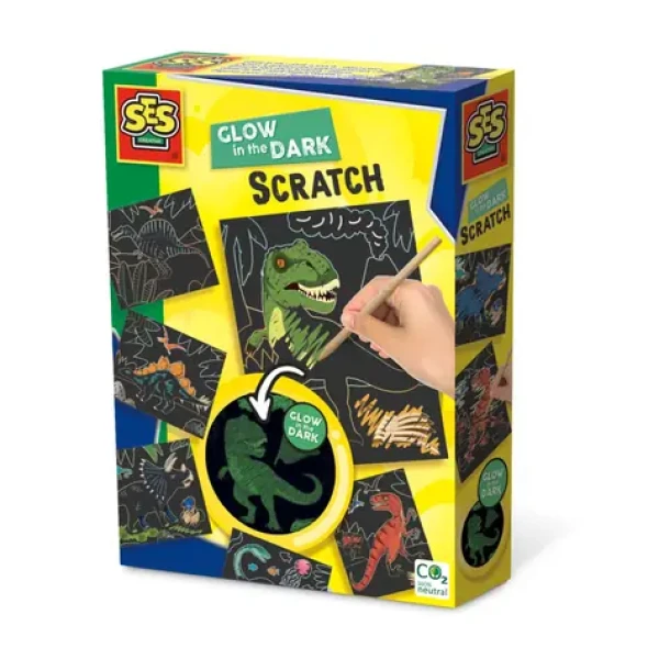 SES Vyškrabávací obrázky - dinosauři svítící ve tmě
