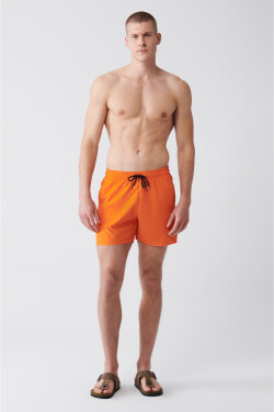 Avva Men's Orange Quick Dry Standard Size Plain Swimwear Marine Shorts