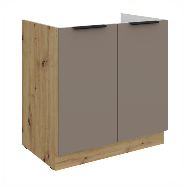 Spodní skříňka pod dřez Aria 80 ZL 2F BB Barva korpusu: Dub artisan, Barva dvířek: TA - Sandgrau AFM