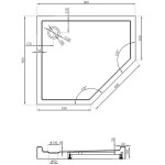 MEXEN - Flow+ pětiboká sprchová vanička levá 90 x 80, bílá lesk 46P108090LH