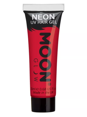 Smiffys.com Barva na vlasy - Moon Glow Intense Neon UV - červená 20 ml