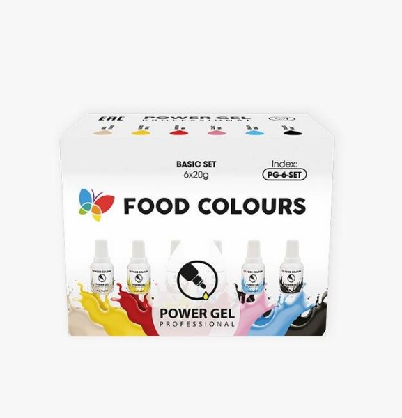 Food Colours sada gelových barev PowerGel (6 ks)
