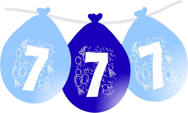 Balonky narozeniny číslo 7, visící 5ks modré balonky.cz Balonky narozeniny číslo 7, visící 5ks modré balonky.cz