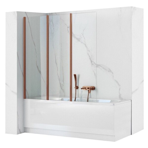 REA - Skládací vanová zástěna AGAT-3 120 Brush Copper REA-W5697