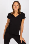 Černé dámské tričko s krátkým rukávem basic z bavlny Arlette