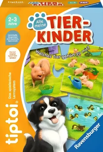 RAVENSBURGER Puzzle tiptoi Zvířata a jejich mláďata