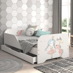 DumDekorace Dětská postel MIKI 160 x 80 cm s motivem princezny a jednorožce