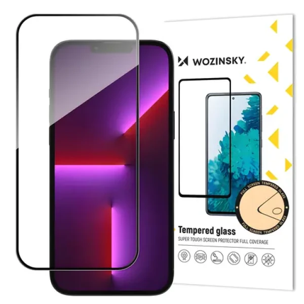 Wozinsky Tvrzené sklo pro Apple iPhone 14 Pro černá / Tvrzené sklo / Case Friendly / plně lepené