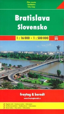 Slovensko Bratislava mapy (1:500.000, 1:16 000)
