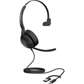 Jabra Evolve2 50 Headset otevřená (On Ear) kabelová, Bluetooth® mono černá Redukce šumu mikrofonu, Potlačení hluku headset, monofonní, Vypnutí zvuku mikrofonu,