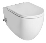 ISVEA - INFINITY CLEANWASH závěsná WC mísa Rimless, integrovaný ventil a bidet. sprška, 36,5x53cm, bílá 10NFS1001I