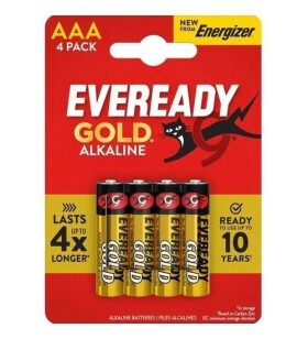 Alkalické mikrotužkové baterie AAA 4ks - Eveready Gold