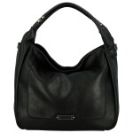 Trendy dámská koženková kabelka na rameno Poppy, černá