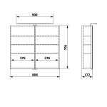 SAPHO - RIWA galerka s LED osvětlením, 81x70x17cm, dub alabama RIW080-0022