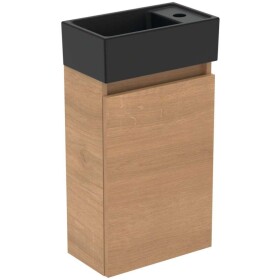 IDEAL STANDARD - Eurovit+ Skříňka s umývátkem, 55x35x20 cm, 1 dvířka, přírodní dub/hedvábná černá R0578Y8