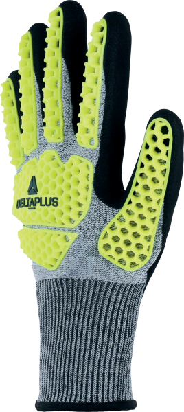 Pletené rukavice Delta Plus EOS NOCUT VV909 Barva: Žlutá/ Šedá, Velikost rukavic: 8 (M) VV909JA08