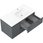 MEXEN/S - Orio koupelnová skříňka 90 cm s umyvadlem Vela pravá, 2S, 1D, grafit mat/bílá mat 91A13-09047-3-BBFFF66-W23P01