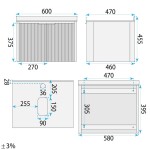 REA - Koupelnová sestava nábytku s deskou Marti 60cm Grey REA-M0031
