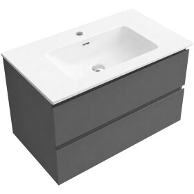 CERANO - Koupelnová skříňka Carole - antracitová + keramické umyvadlo Novo - bílá lesklá - 101x49,5x46,5 CER-342255
