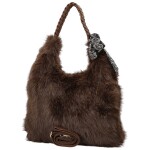 Módní dámská plyšová kabelka do ruky Raiga, tmavě hnědá