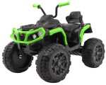 Mamido Dětská elektrická čtyřkolka ATV s ovladačem, EVA kola černo-zelená