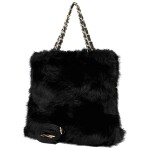 Módní dámská plyšová kabelka do ruky Lilith, černá