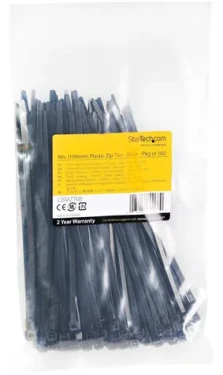 StarTech Stahovací pásky černé / Stahovací páska / Nylon / uvolnitelné / 100 ks (CBMZT6B)