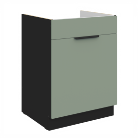 Spodní skříňka pod dřez Aria 60 ZL 1S BB - Premium Box Barva korpusu: Černá, Barva dvířek: SA - Aquamarine AFM