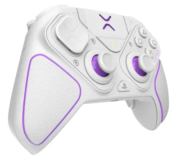 PDP Victrix Pro Hybrid bílá / Herní ovladač / bezdrátový/drátový / USB-C / výdrž baterie 20 h / PS5, PS4, PC (052-002-WH)