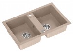 SAPHO - Granitový dvojdřez, 78x48cm, béžová GR2222