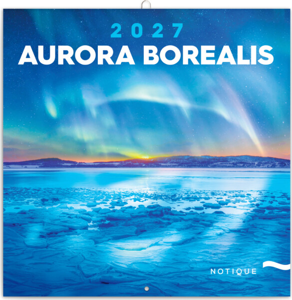 NOTIQUE Poznámkový kalendář Polární záře 2027, 30 x 30 cm