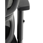 Kancelářská židle, černá síťovina, posuvný opěrák, plastový kříž, kolečka na tvrdé povrchy