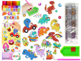 Mamido Sada diamantových samolepek dinosauři DIY