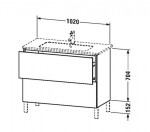 DURAVIT - L-Cube Umyvadlová skříňka 86x102x48 cm, 2 zásuvky, lesklá bílá LC662702222