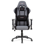 Herní křeslo E-racer, potah šedá-černá látka, houpací mechanismus, opěrák 90°-180