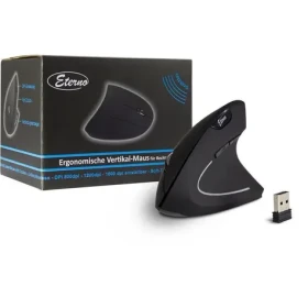 Inter-Tech Eterno KM-206R černá / Ergonomická myš / Bezdrátová 2,4 GHz / 1600 DPI / 6 tlačítek (88884101)
