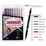Tombow Tombow, ABT-10C-MANGA2, ABT Dual Brush pen, oboustranné popisovače, Manga set Shojo, 10 ks