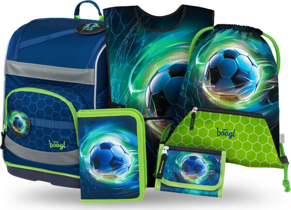 BAAGL SET 5 Zippy Plus Fotbalový Míč: aktovka, penál, sáček, zástěra, peněženka