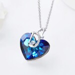 Exkluzivní náhrdelník Swarovski Elements Courtney Blue - srdce, Modrá 40 cm + 5 cm (prodloužení)