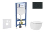GEBERIT - Duofix Set předstěnové instalace, kompaktního klozetu Oudee Vortex a sedátka softclose, tlačítko Sigma20, matná černá/černá SANI11CA5140B