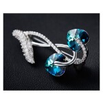 Brož Swarovski Elements Vitalia - květina, Tmavě modrá